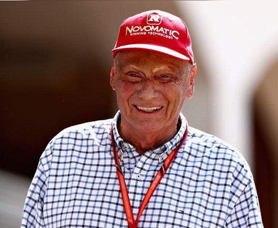 A picture of Niki Lauda with his pretty smile.